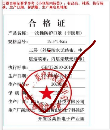 口罩合格證 口罩合格證